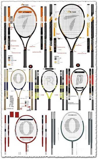 Tenis and badminton vectors