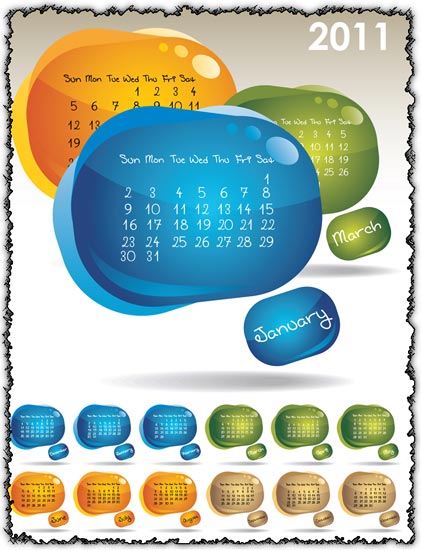 Creative vector calendars for 2011