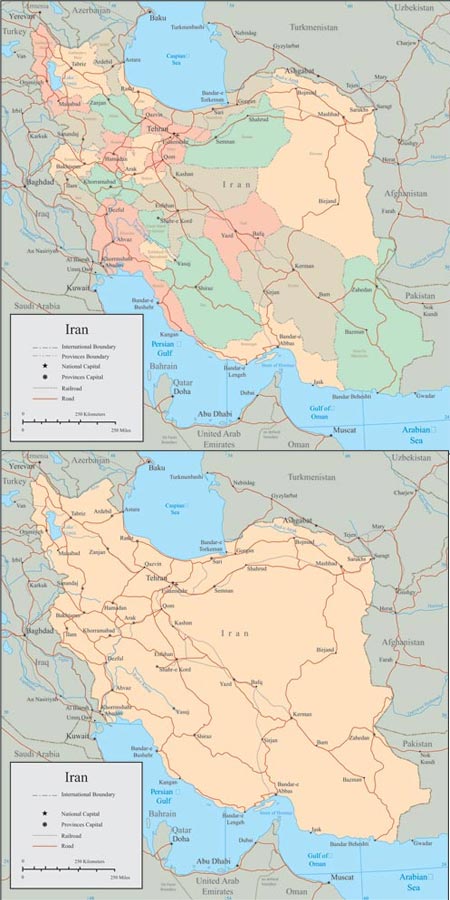 Iran vector maps