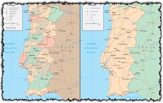 Portugal vector maps