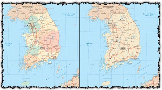 South Korea vector maps