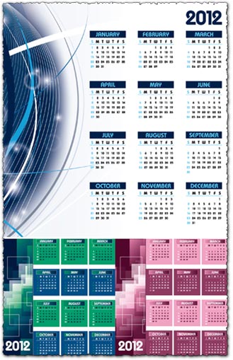 2012 Calendar vector templates