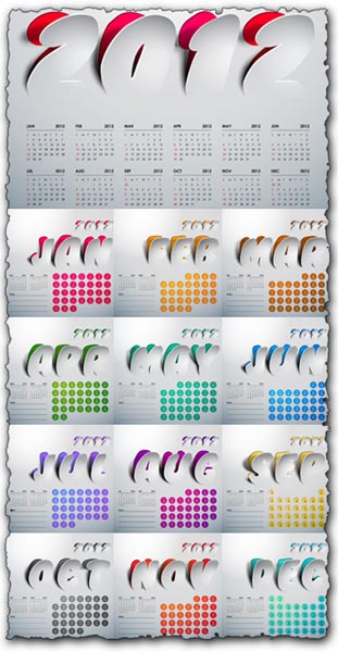 2012 Calendar design vector