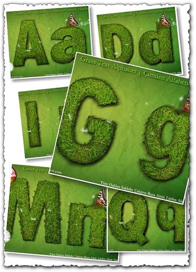 Photoshoped Grass letters