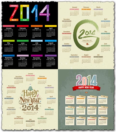 2014 calendar vector templates