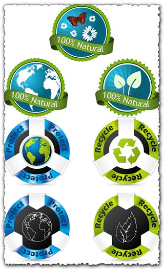 Modern eco tags vectors