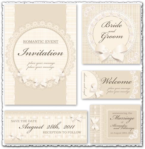 Classic Wedding Invitation Vectors