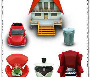 Family objects as transparent png icons