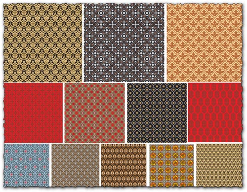 Indian ornaments in 23 geometrical patterns vector