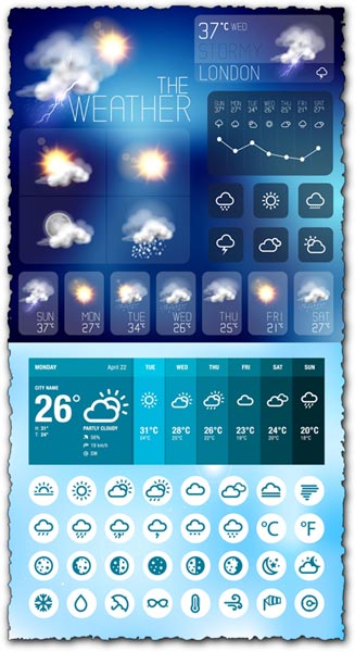 Weather icons for smartfone applications