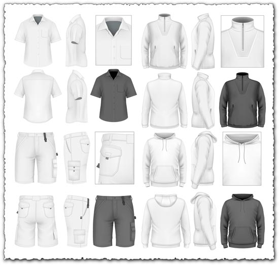 Men's sportwear clothes vectors