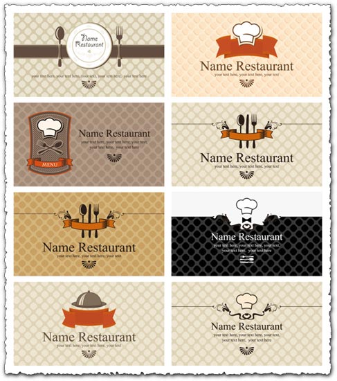 Restaurant business cards eps vector models