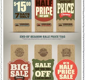 Sale price tags vector