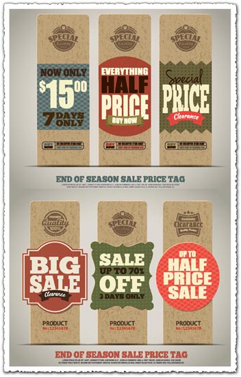 Sale price tags vector