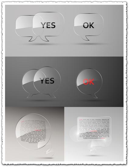 Glossy speech bubbles vector effect