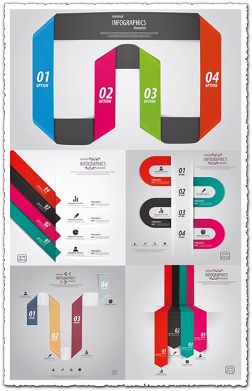 Infographics line charts vectors