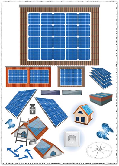 Solar panels vectors design