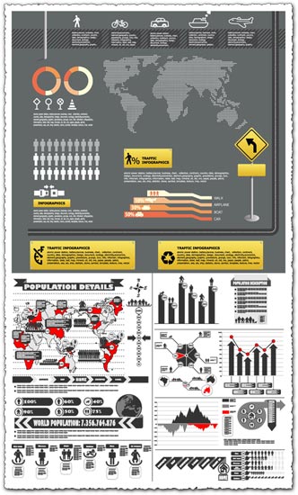 Statistic analysis charts vector
