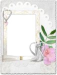 Png wedding frame with pink flower