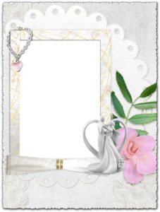 Png wedding frame with pink flower