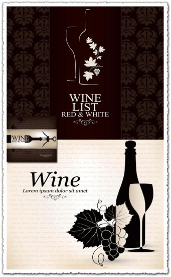 Wine list vector banners
