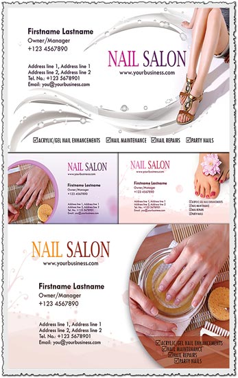 nail salon and spa business cards