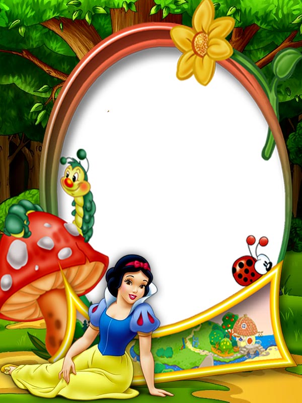 Snow White in the forest png photo frame