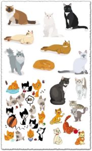 Cats vector cartoons