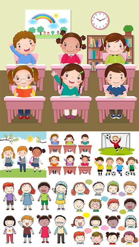 Children activities at school vectors