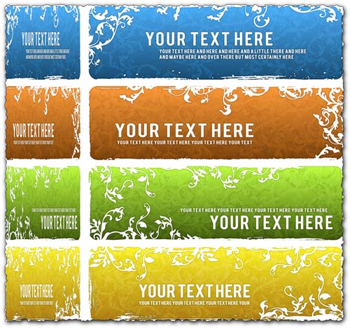 3 Floral vector banners 3 Floral vector banners