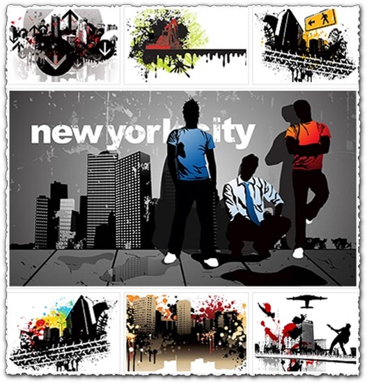 10 abstract city vectors