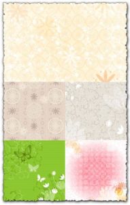 Floral backgrounds with curly shapes vectors