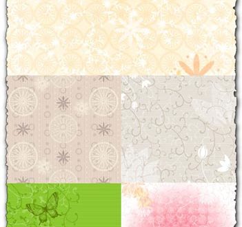 Floral backgrounds with curly shapes vectors