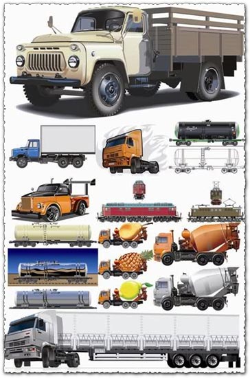 12 Big trucks vector designs