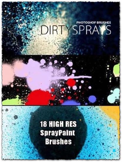 18 spray paint photoshop brushes