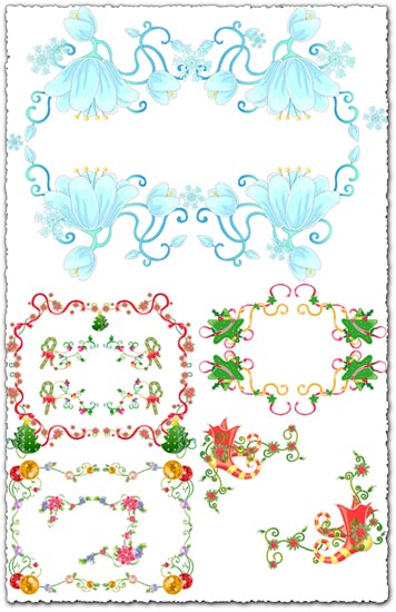 19 Christmas vector borders