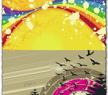 Grunge rainbow vectors