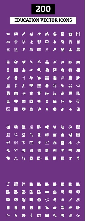 200 Education Vector Icons