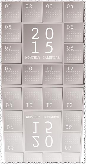2015 vector calendar in metallic sticky notes