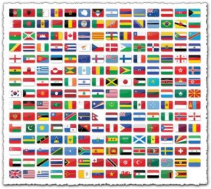 209 glossy world flags with shadow and round corners