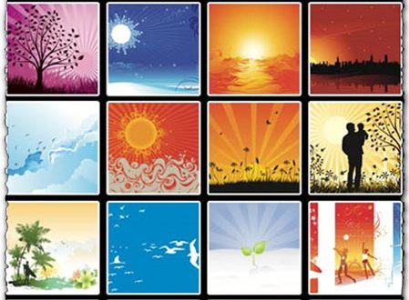 Summer and sunset vectors