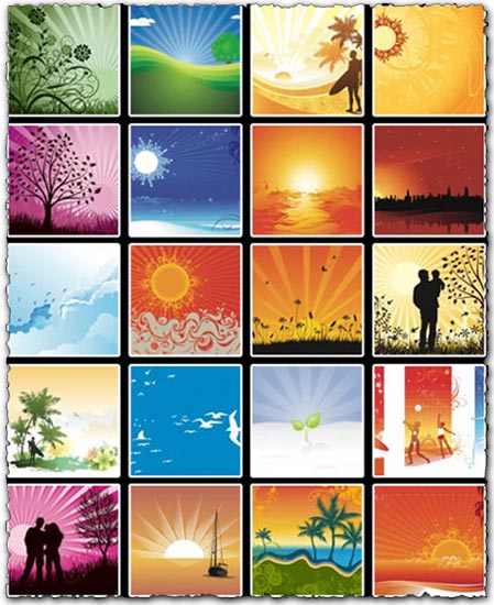 Summer and sunset vectors