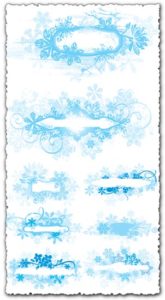 Vector labels with winter frames