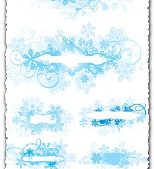 Vector labels with winter frames