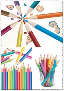 3 Colorful pencils vector