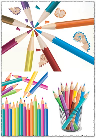 3 Colorful pencils vector