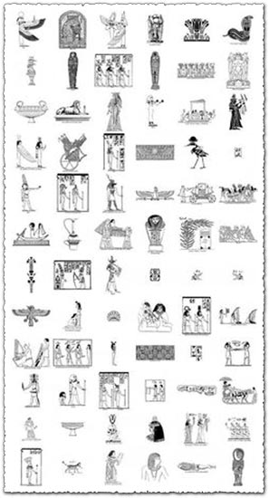 372 Egyptian symbols in eps format
