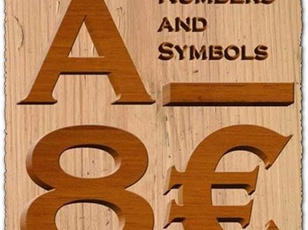 Wooden letters numbers and symbols