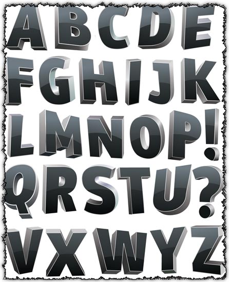 3D alphabet letter vectors