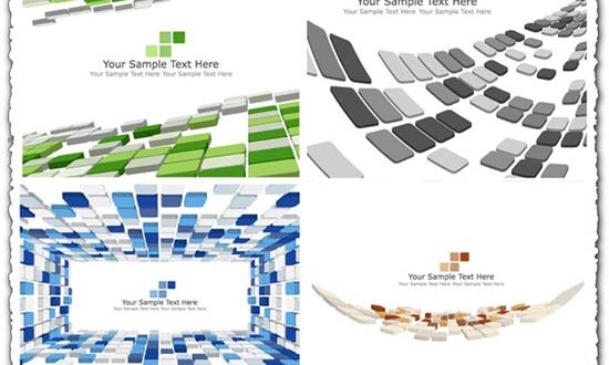 Mosaic banners with 3D elements